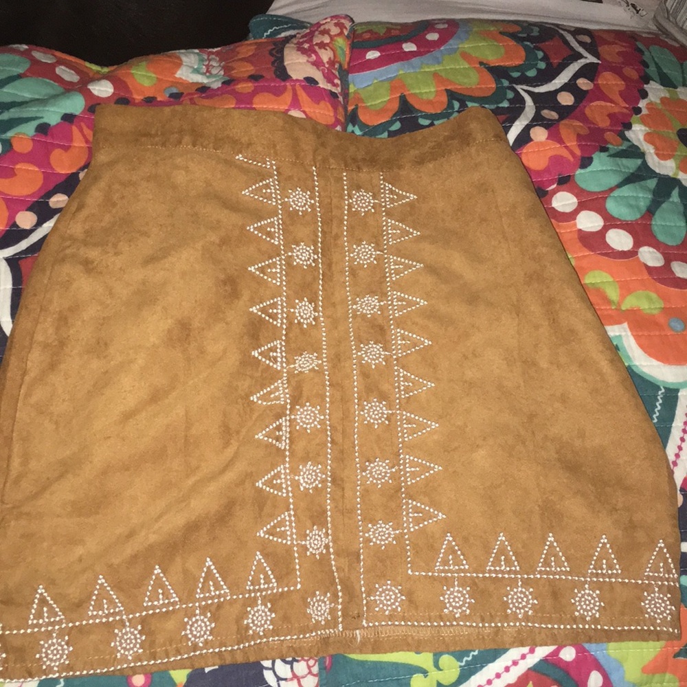 women’s faux suede skirt
